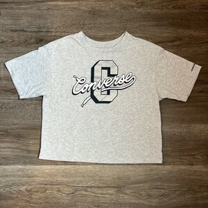 Converse Girl's Light Gray‎ Short Sleeve Tee with Logo Size Large